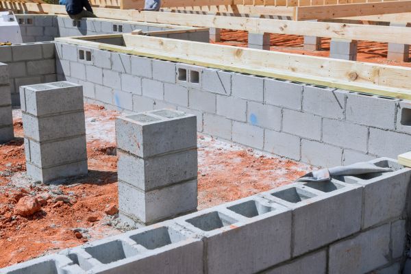 Cement Block Installation in Danville