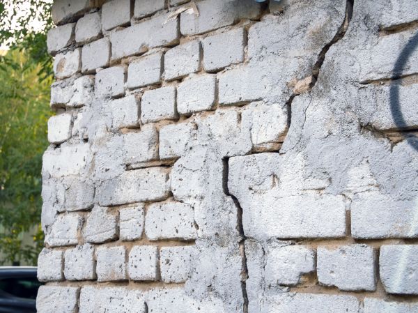 Cracked Brick Wall Repair in Danville
